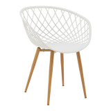 Set tavoline ngrënieje Ezra-Balou pakoworld me 5 copë pp-mdf në ngjyrë të bardhë D100x73cm