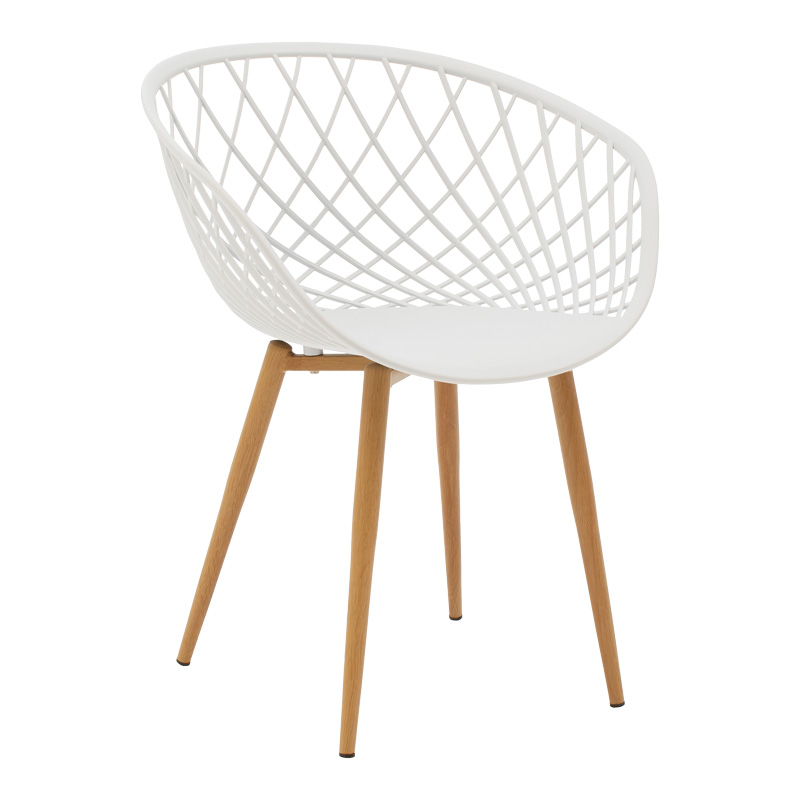 Set tavoline ngrënieje Ezra-Balou pakoworld me 5 copë pp-mdf në ngjyrë të bardhë D100x73cm