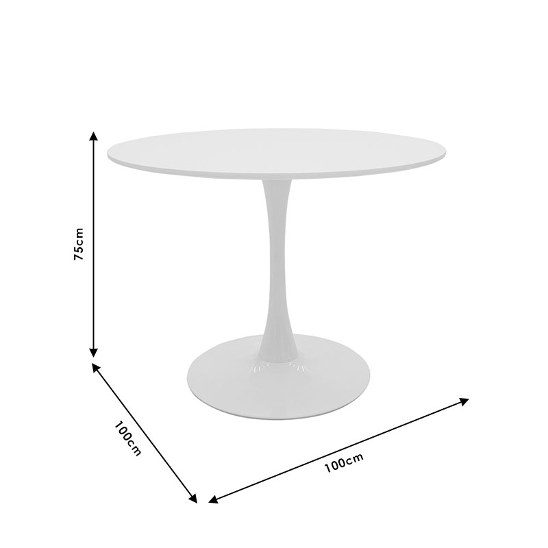 Set tavoline ngrënieje Ezra-Balou pakoworld me 5 copë pp-mdf në ngjyrë të bardhë D100x73cm