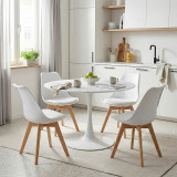 Set tavoline ngrënieje Gaston-Balou pakoworld me 5 copë pp-mdf në ngjyrë mermeri të bardhë D120x73cm