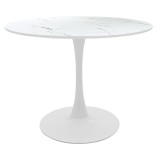 Set tavoline ngrënieje Julita-Balou pakoworld me 5 copë pp-mdf në ngjyrë mermeri të bardhë D120x73cm
