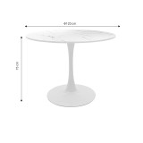 Set tavoline ngrënieje Julita-Balou pakoworld me 5 copë pp-mdf në ngjyrë mermeri të bardhë D120x73cm