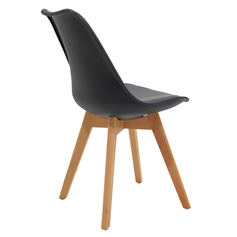 Gaston-Balou pakoworld set tavoline ngrënieje me 5 copë pp-mdf në ngjyrë të zezë-natyrale D120x73cm