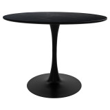 Set tavoline ngrënieje Julita-Balou me 5 copë pakoworld MDF-PP në ngjyrë të zezë-natyrale D120x73cm