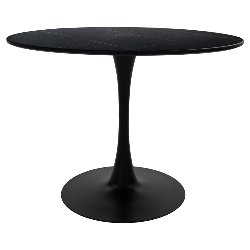 Set tavoline ngrënieje Julita-Balou me 5 copë pakoworld MDF-PP në ngjyrë të zezë-natyrale D120x73cm