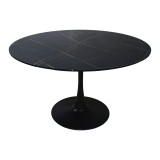 Set tavoline ngrënieje Julita-Balou me 5 copë pakoworld MDF-PP në ngjyrë të zezë-natyrale D120x73cm