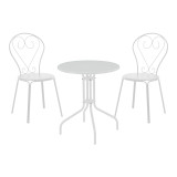 Set ngrënieje Vergo-Chari pakoworld 3 copë metal në nuancë të bardhë