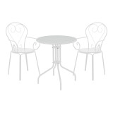 Set ngrënieje Monasty-Vergo pakoworld 3 copë metal në nuancë të bardhë
