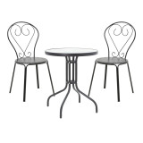 Set ngrënieje Watson-Chari pakoworld 3 copë metal në nuancë të zezë