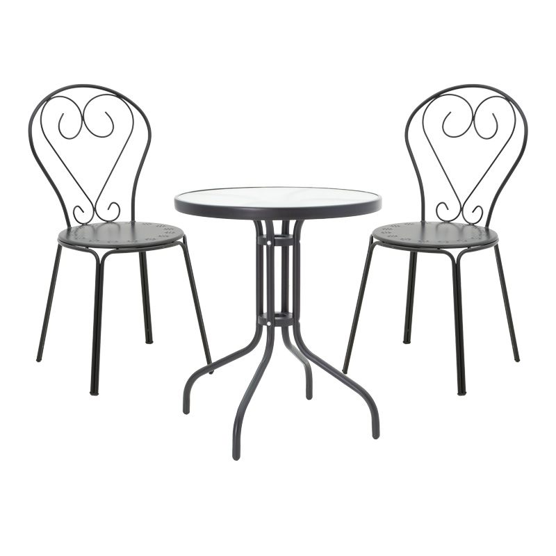 Set ngrënieje Watson-Chari pakoworld 3 copë metal në nuancë të zezë
