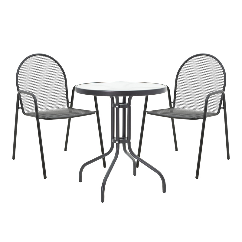 Set ngrënieje Watson-Tarete pakoworld 3 copë metal në nuancë të zezë