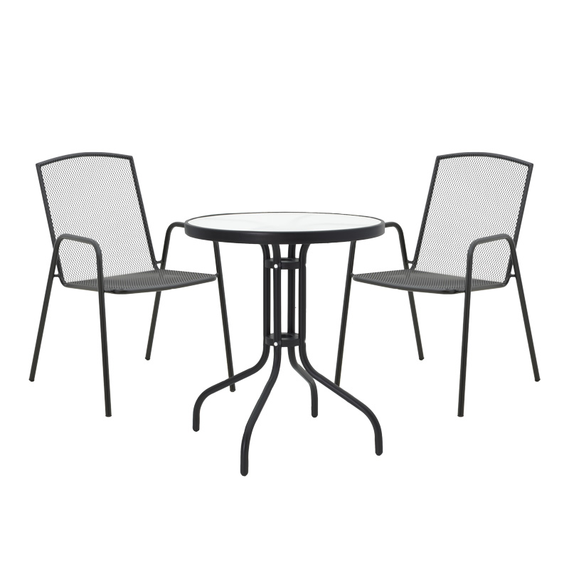 Set ngrënieje Watson-Pomedon pakoworld 3 copë metal në nuancë të zezë