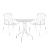 Set ngrënieje Watson-Pomedon pakoworld 3 copë metal në nuancë të bardhë