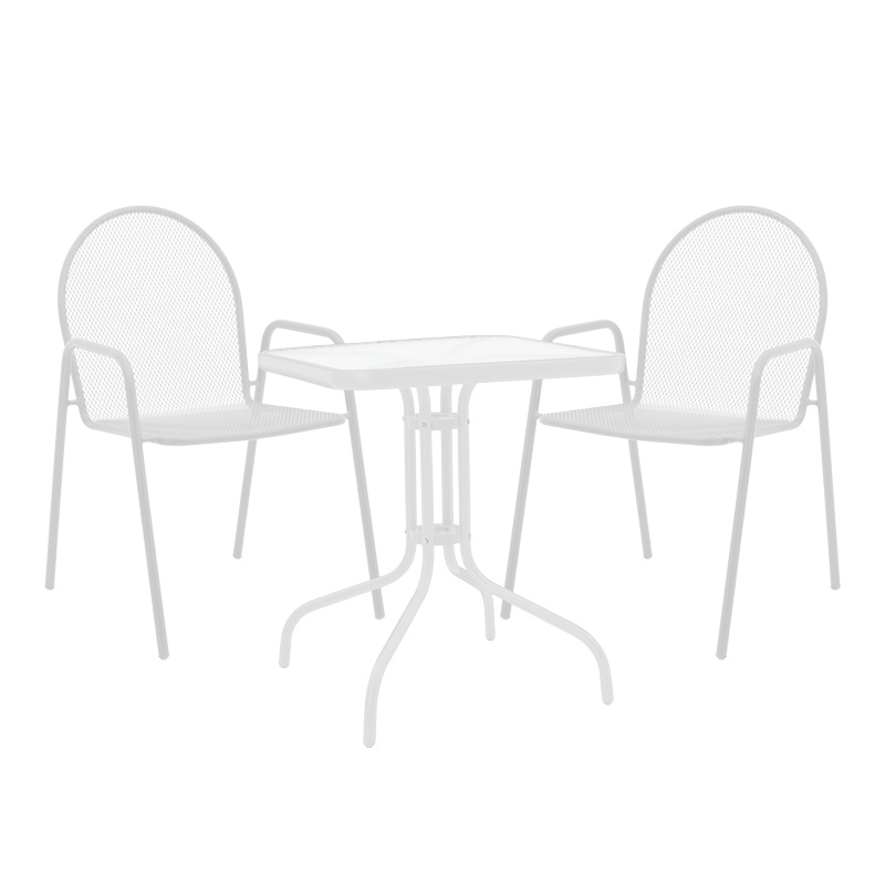 Set ngrënieje Watson-Tarete pakoworld 3 copë metal në nuancë të bardhë