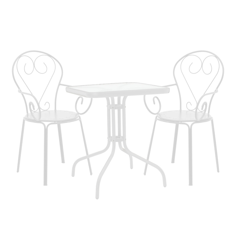 Set ngrënieje Watson-Monasty pakoworld 3 copë metal në nuancë të bardhë