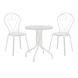 Set ngrënieje Watson-Chari pakoworld 3 copë metal në nuancë të bardhë