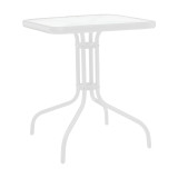Set ngrënieje Watson-Chari pakoworld 3 copë metal në nuancë të bardhë 70x70x70cm