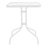 Set ngrënieje Watson-Chari pakoworld 3 copë metal në nuancë të bardhë 70x70x70cm