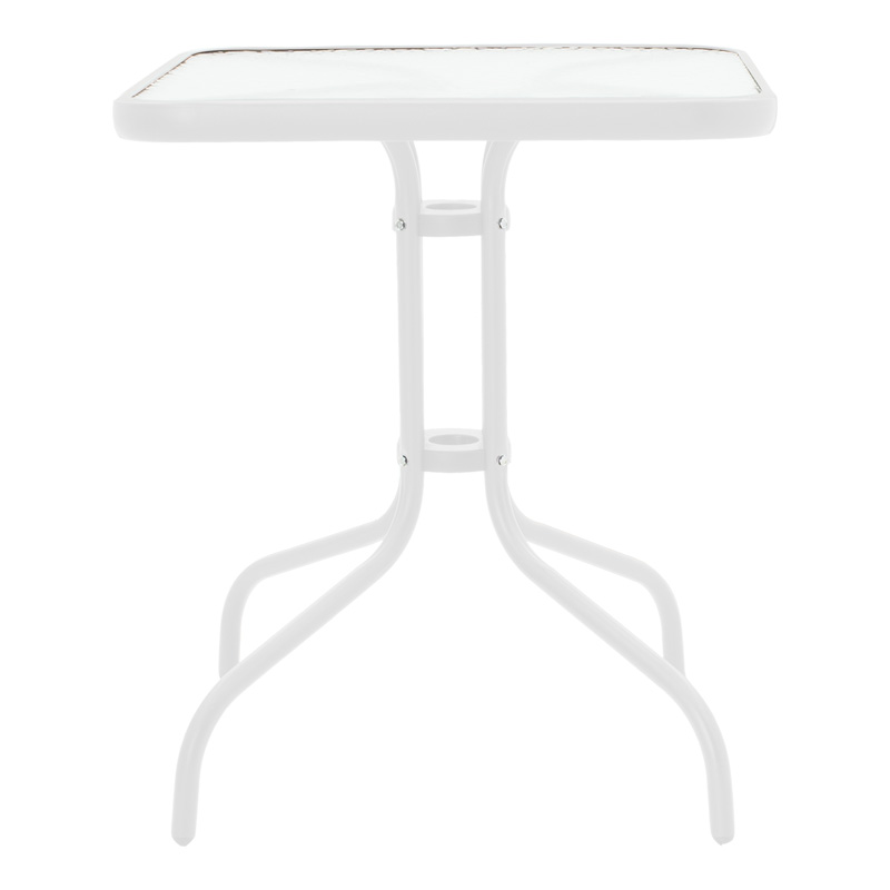Set ngrënieje Watson-Chari pakoworld 3 copë metal në nuancë të bardhë 70x70x70cm