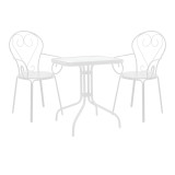 Set ngrënie Watson-Monasty pakoworld 3 copë metal në nuancë të bardhë 70x70x70cm