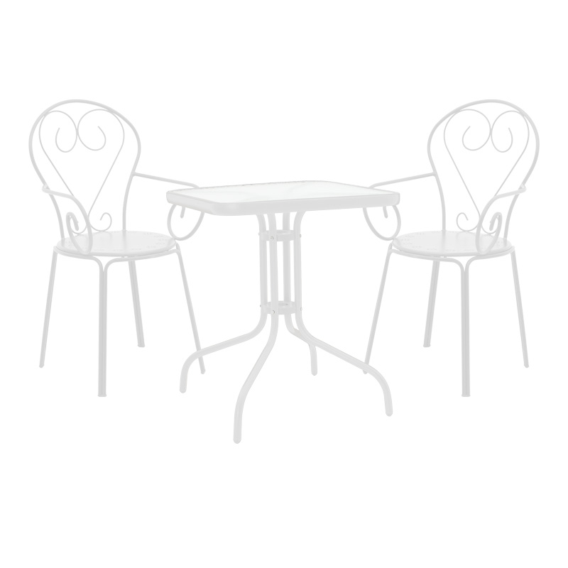 Set ngrënie Watson-Monasty pakoworld 3 copë metal në nuancë të bardhë 70x70x70cm