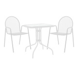 Set ngrënieje Watson-Tarete pakoworld 3 copë metal në nuancë të bardhë 70x70x70cm