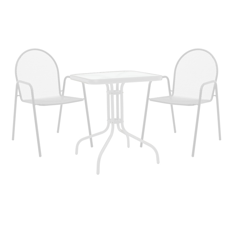 Set ngrënieje Watson-Tarete pakoworld 3 copë metal në nuancë të bardhë 70x70x70cm