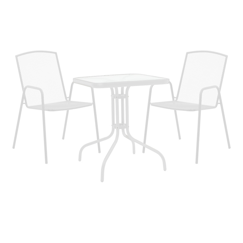 Set ngrënie Watson-Pomedon pakoworld 3 copë metal në nuancë të bardhë 70x70x70cm