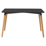 Set tavoline ngrënieje prej 5 copësh Natali-Parker pakoworld mdf në ngjyrë të zezë-natyrale 120x80x76cm