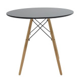 Set tavoline ngrënieje prej 5 copësh Julita-Parker pakoworld MDF në ngjyrë të zezë-natyrale D80x73cm