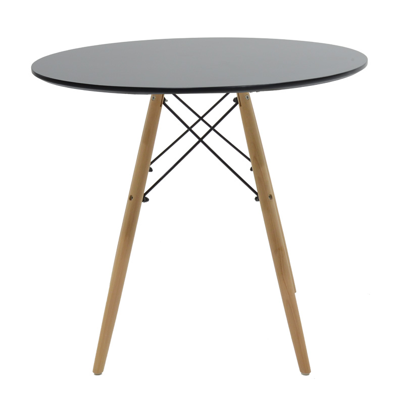 Set tavoline ngrënieje prej 5 copësh Julita-Parker pakoworld MDF në ngjyrë të zezë-natyrale D80x73cm