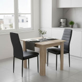 Set tavoline ngrënieje 3 copë Manka-Parker pakoworld madf në ngjyrë të zezë-sonoma 80x80x77cm