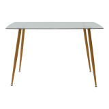 Set tavoline ngrënieje 5 copë Chloe-Parker pakoworld xham në ngjyrë gri të errët-natyrale 120x70x75cm