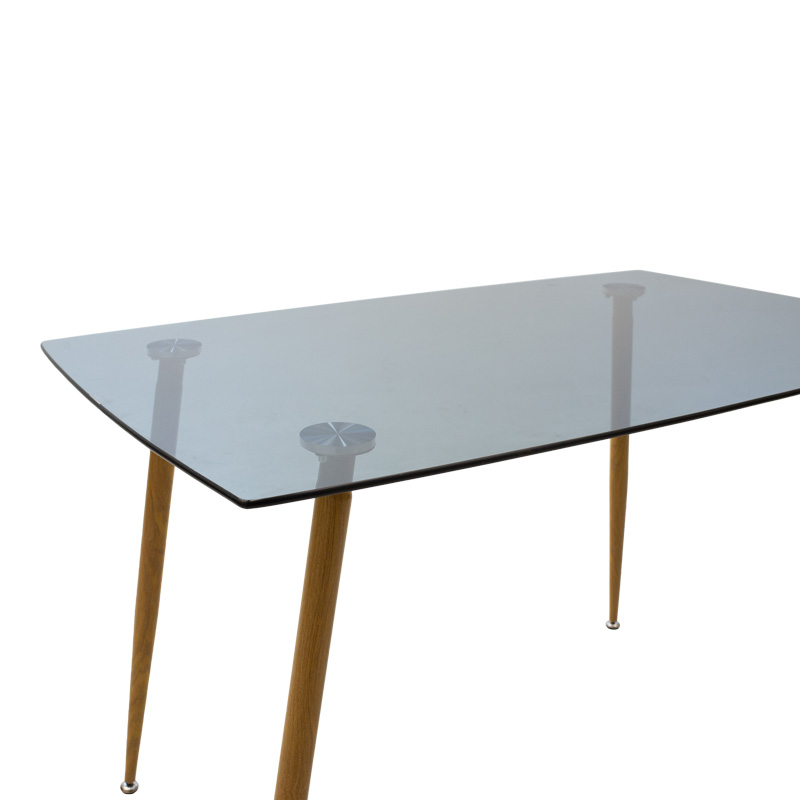 Set tavoline ngrënieje 5 copë Chloe-Parker pakoworld xham në ngjyrë gri të errët-natyrale 120x70x75cm