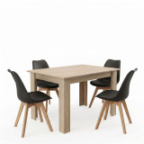 Set tavoline ngrënieje me 5 pjesë Manka-Gaston pakoworld në ngjyrë SONOMA-e zezë 110x80x77cm