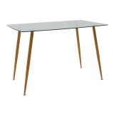 Chloe -Gaston pakoworld set tavoline ngrënieje me 5 pjesë, xham antracit 8mm - këmbë natyrale 120x70x75cm