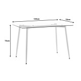 Tavolinë ngrënie Quana-Julita pakoworld set prej 5 copësh xham 8mm transparent - këmbë e zezë 120x70x75cm