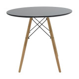 Set tavoline ngrënieje me 5 copë Julita-Bella pakoworld mdf në ngjyrë të zezë-natyrale D80x73cm