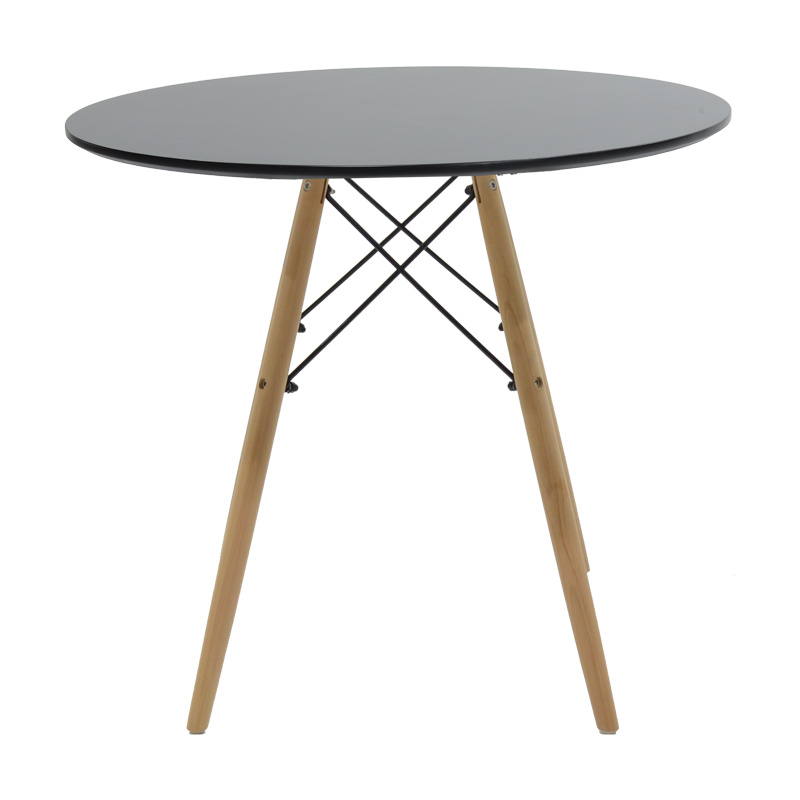 Set tavoline ngrënieje me 5 copë Julita-Bella pakoworld mdf në ngjyrë të zezë-natyrale D80x73cm