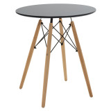 Set tavoline ngrënieje me 3 copë Julita-Bella pakoworld mdf në ngjyrë të zezë-natyrale D60x73cm