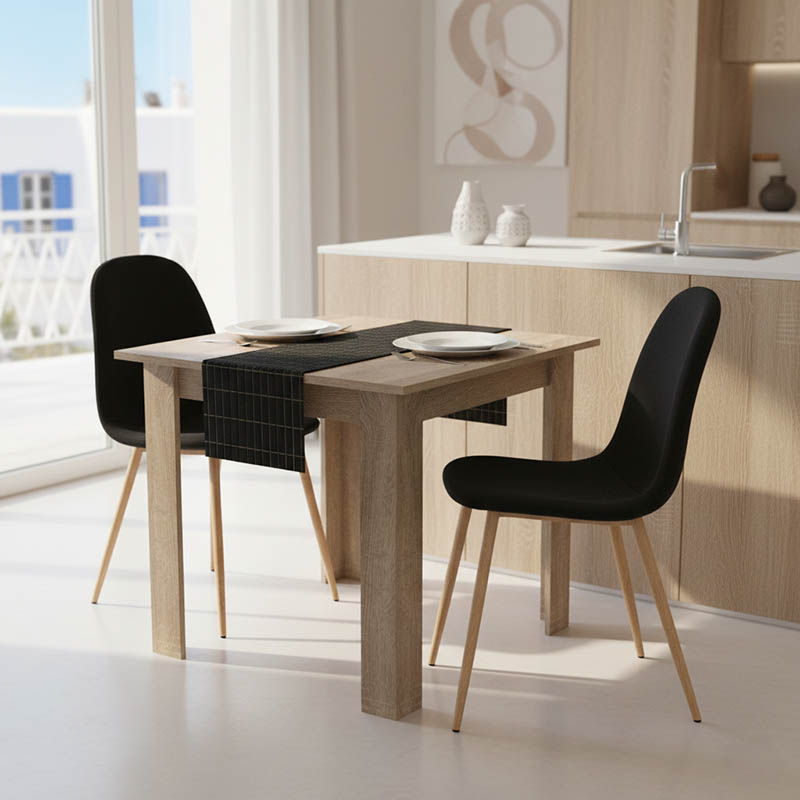 Set tavoline ngrënieje me 3 pjesë Manka I-Bella pakoworld mdf në ngjyrë sonoma 80x80x77cm