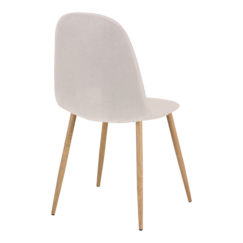 Set tavoline ngrënieje Bella-Natali pakoworld me 5 copë MDF këmbë të bardha-natyrale 120x80x76cm