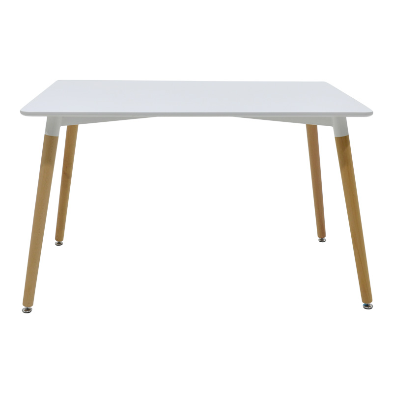 Set tavoline ngrënieje Bella-Natali pakoworld me 5 copë MDF këmbë të bardha-natyrale 120x80x76cm