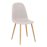 Set tavoline ngrënie Bella-Natali pakoworld me 3 copë MDF e bardhë-këmbë natyrale 80x80x76cm