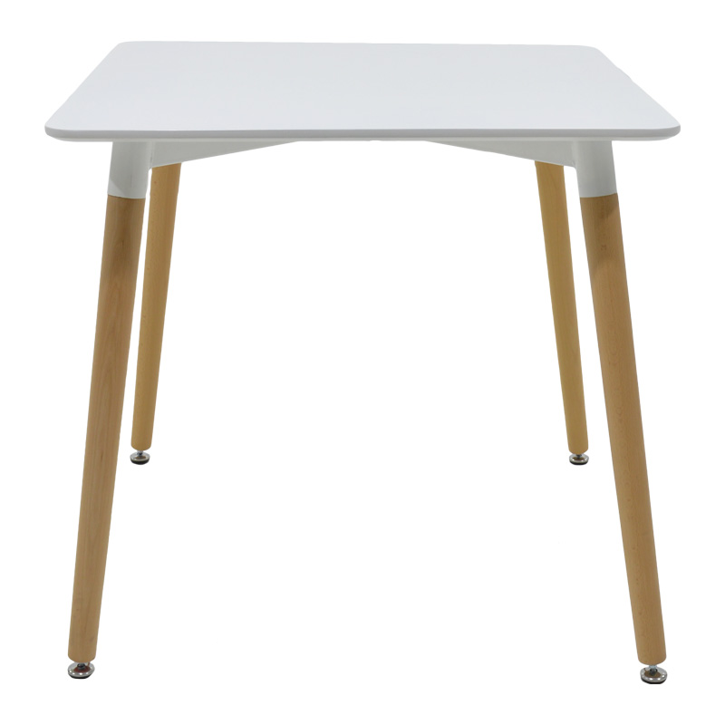 Set tavoline ngrënie Bella-Natali pakoworld me 3 copë MDF e bardhë-këmbë natyrale 80x80x76cm