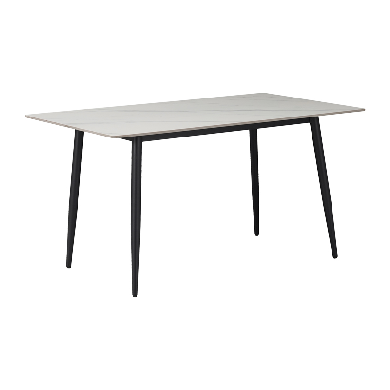 Set ngrënieje Azori-Gustas pakoworld 5 copë mermer i bardhë-antracit 120x80x76cm