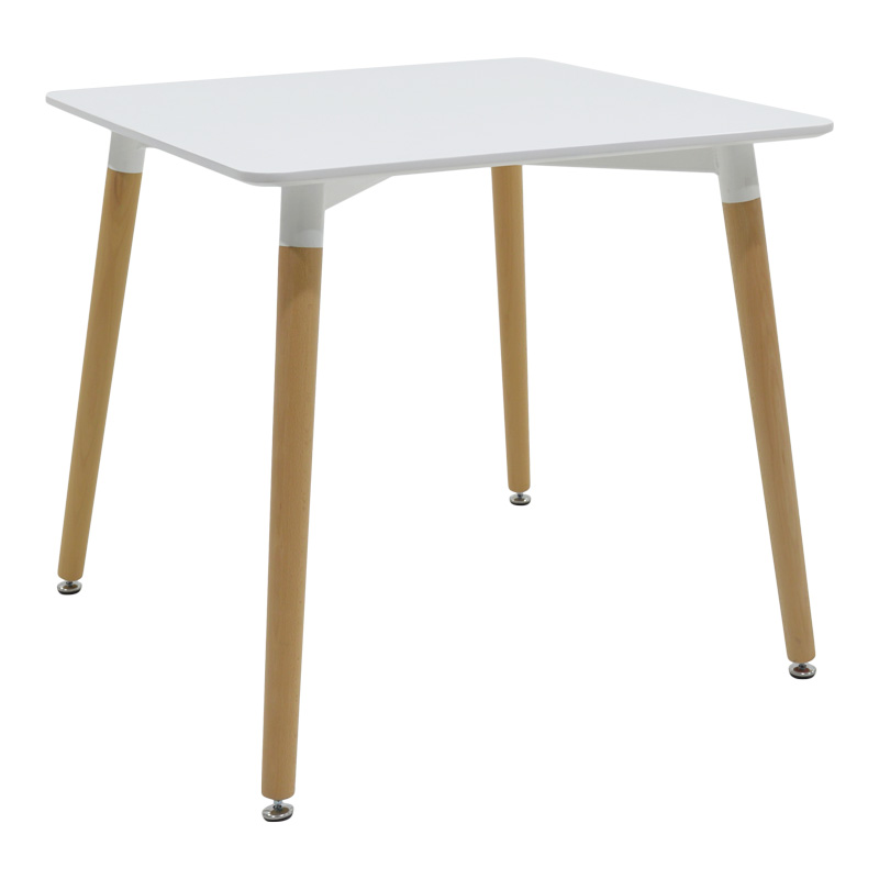 Set tavoline ngrënieje Natali-Noor pakoworld me 3 copë MDF këmbë të bardha-bezhë-natyrale 80x80x76cm