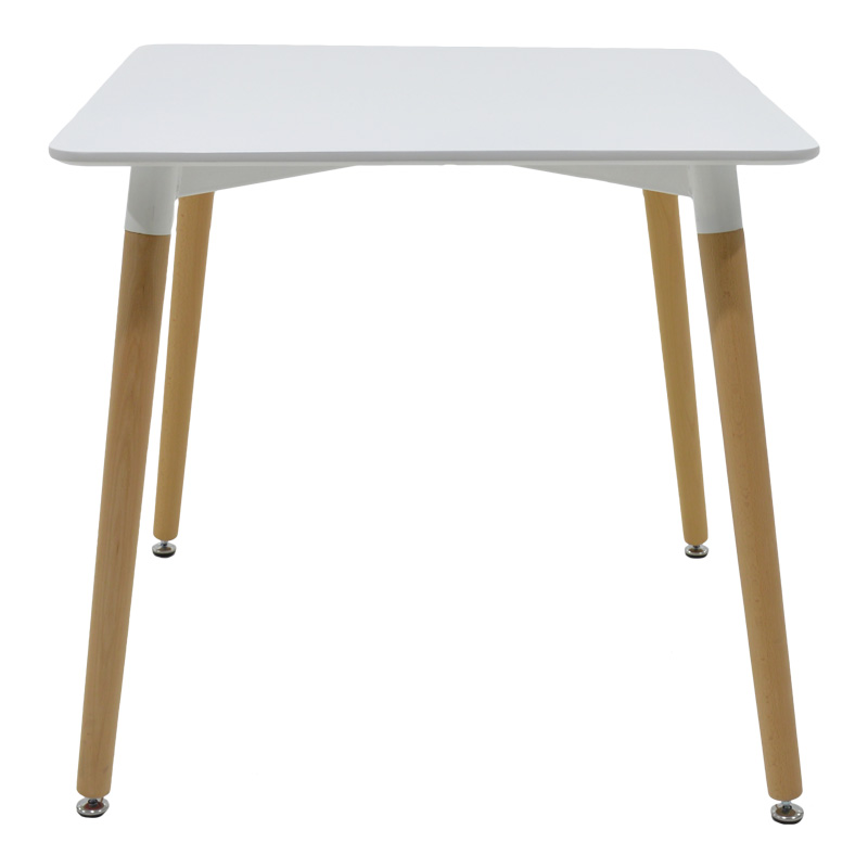 Set tavoline ngrënieje Natali-Noor pakoworld me 3 copë MDF këmbë të bardha-bezhë-natyrale 80x80x76cm