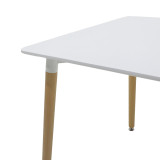 Set tavoline ngrënieje Natali-Noor pakoworld me 3 copë MDF këmbë të bardha-bezhë-natyrale 80x80x76cm