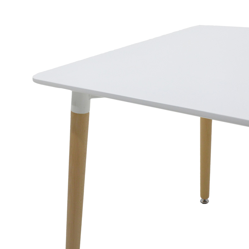 Set tavoline ngrënieje Natali-Noor pakoworld me 3 copë MDF këmbë të bardha-bezhë-natyrale 80x80x76cm